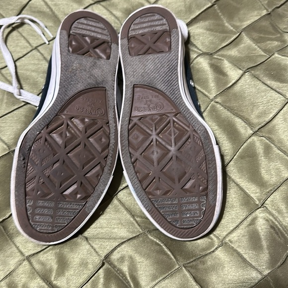 Converse All Star Dark Blue Canvas Sneakers with White Laces - Picture 3 of 5